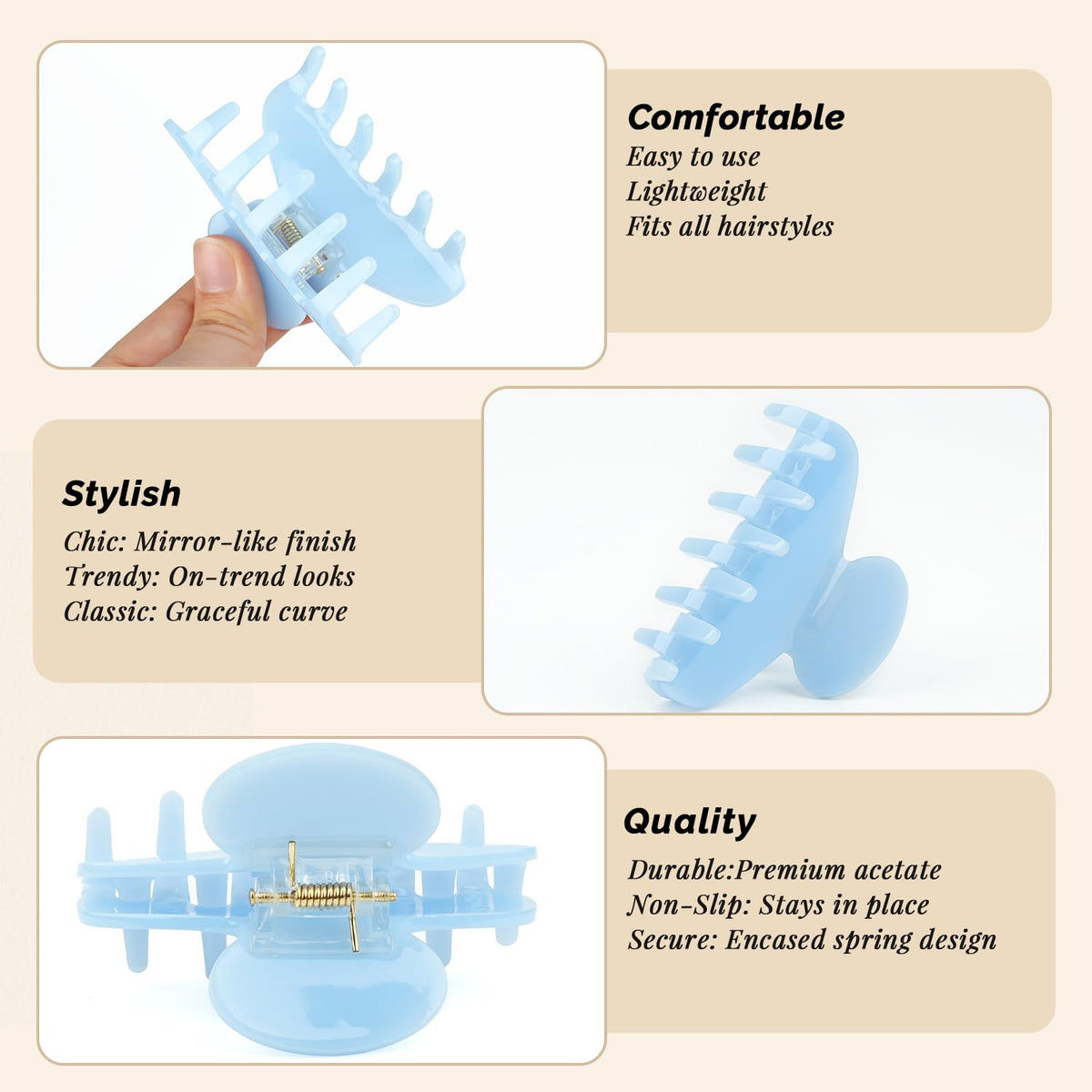 MAORULU blue clip works for thin to medium hair types
