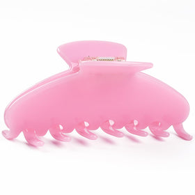 MAORULU 4-inch jelly pink claw clip closed for secure hold on thick or thin hair.