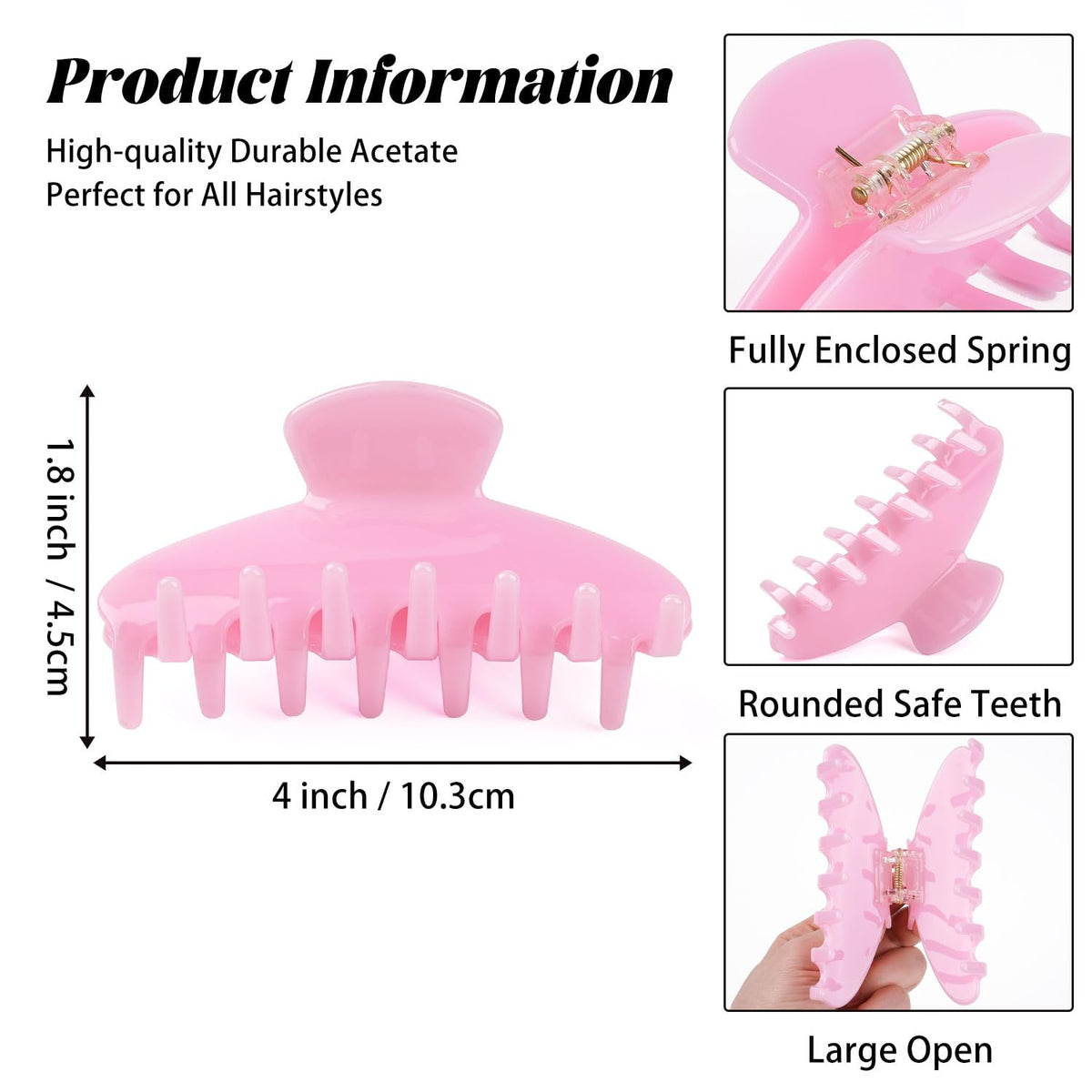 MAORULU jelly pink claw clip on low bun showing secure grip and non-slip design.