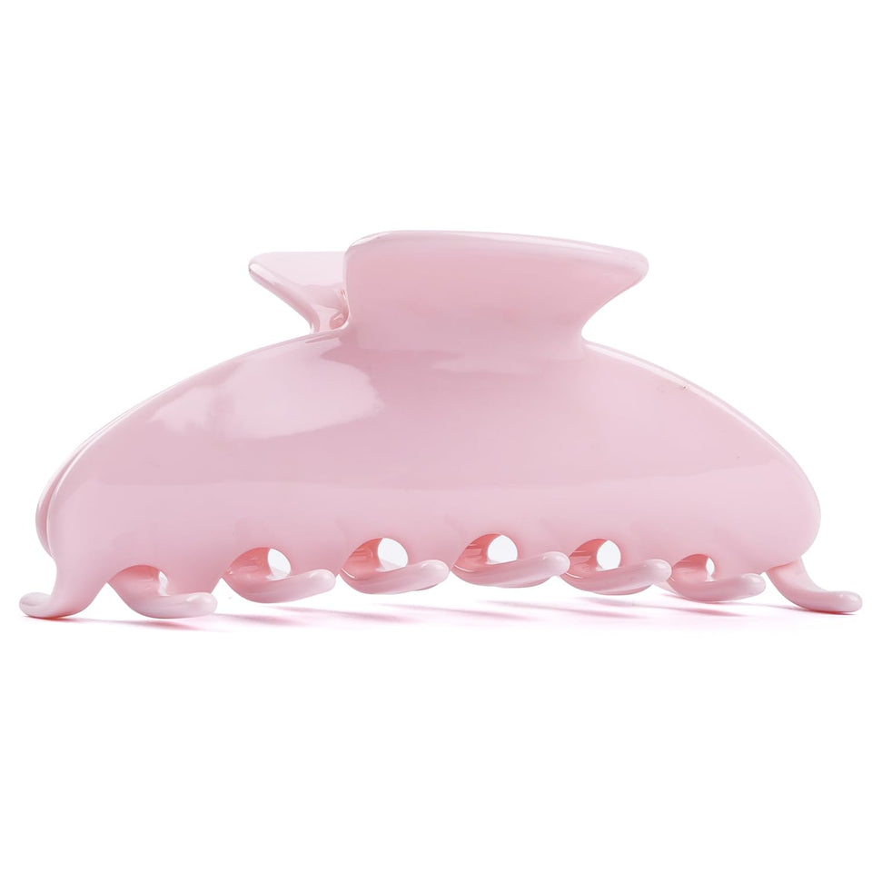 MAORULU cute claw clip in soft pink with glossy acetate for gentle hold.