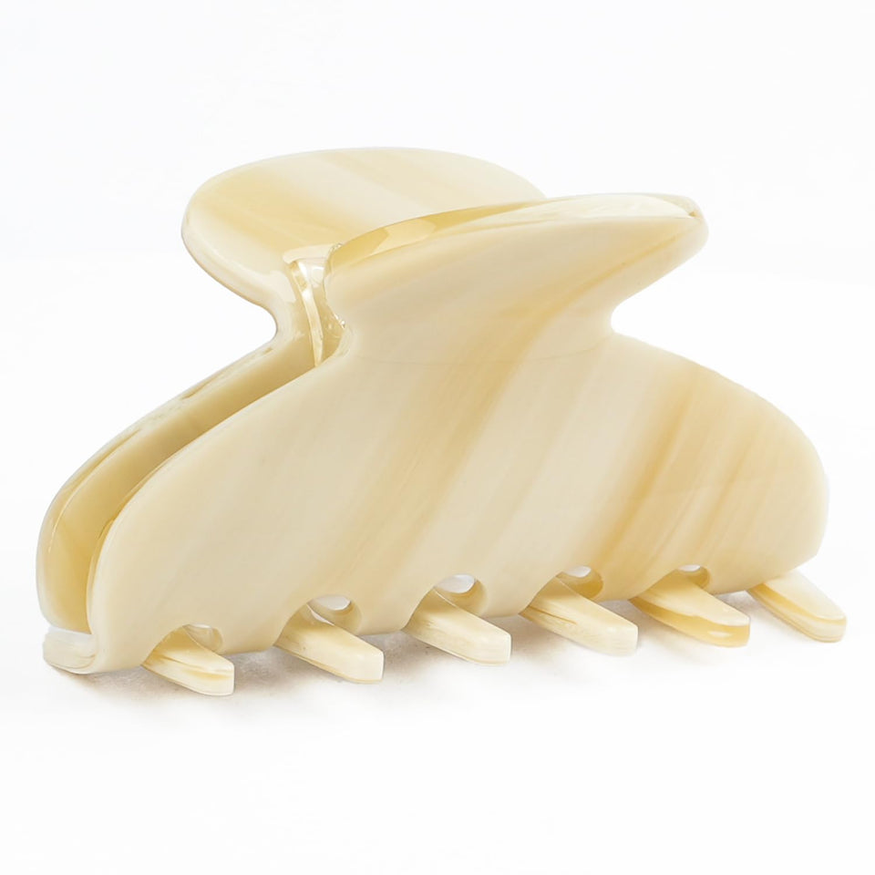 MAORULU medium acetate hair clip in cream white for secure, all-day styling