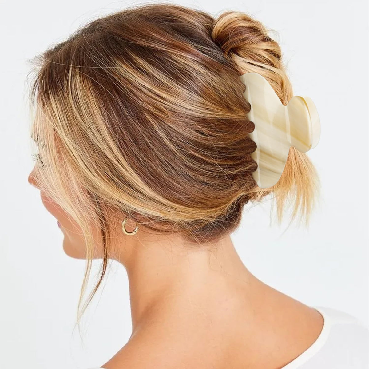 MAORULU hair clip with protective spring in cream white resists rust