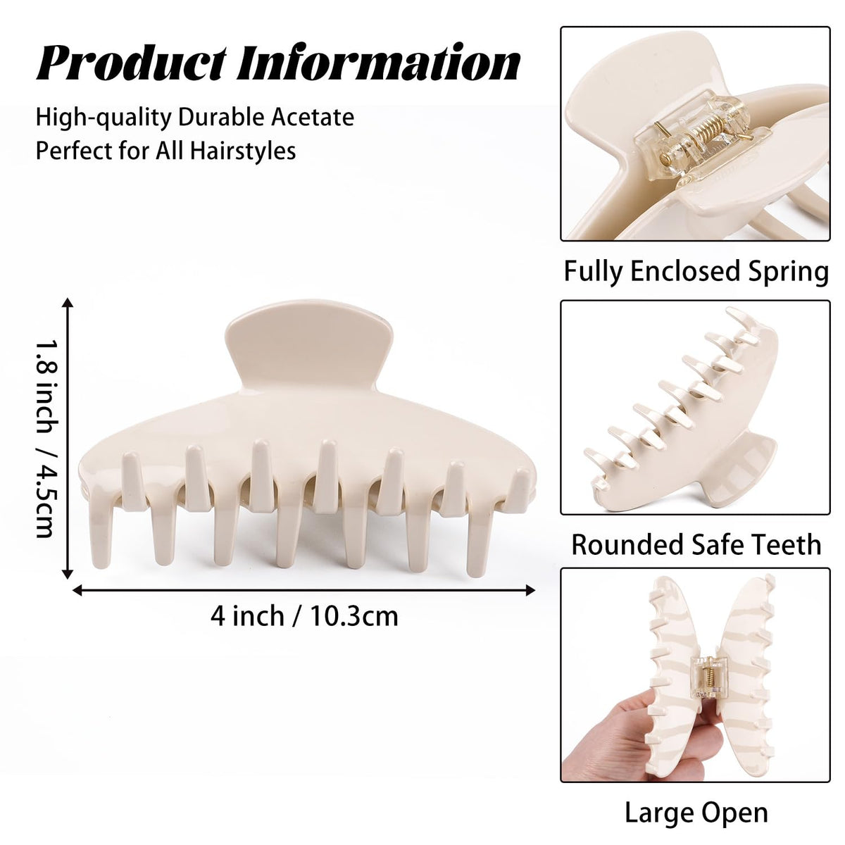 MAORULU Y2K aesthetic cream-white clip adds bold daily flair.