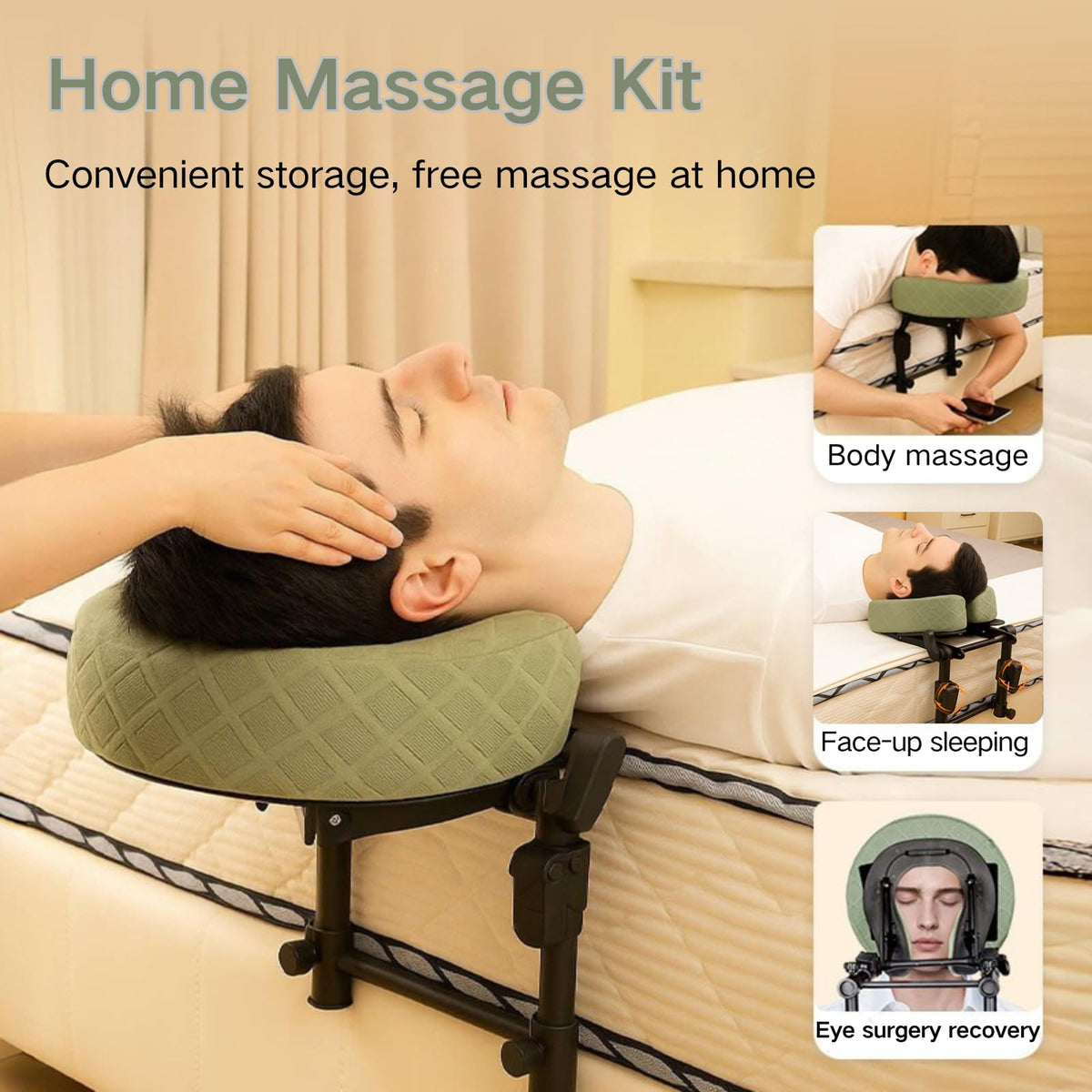 MAOSEMSI adjustable face cradle demonstrates 6–17 inch height flexibility for personalized comfort