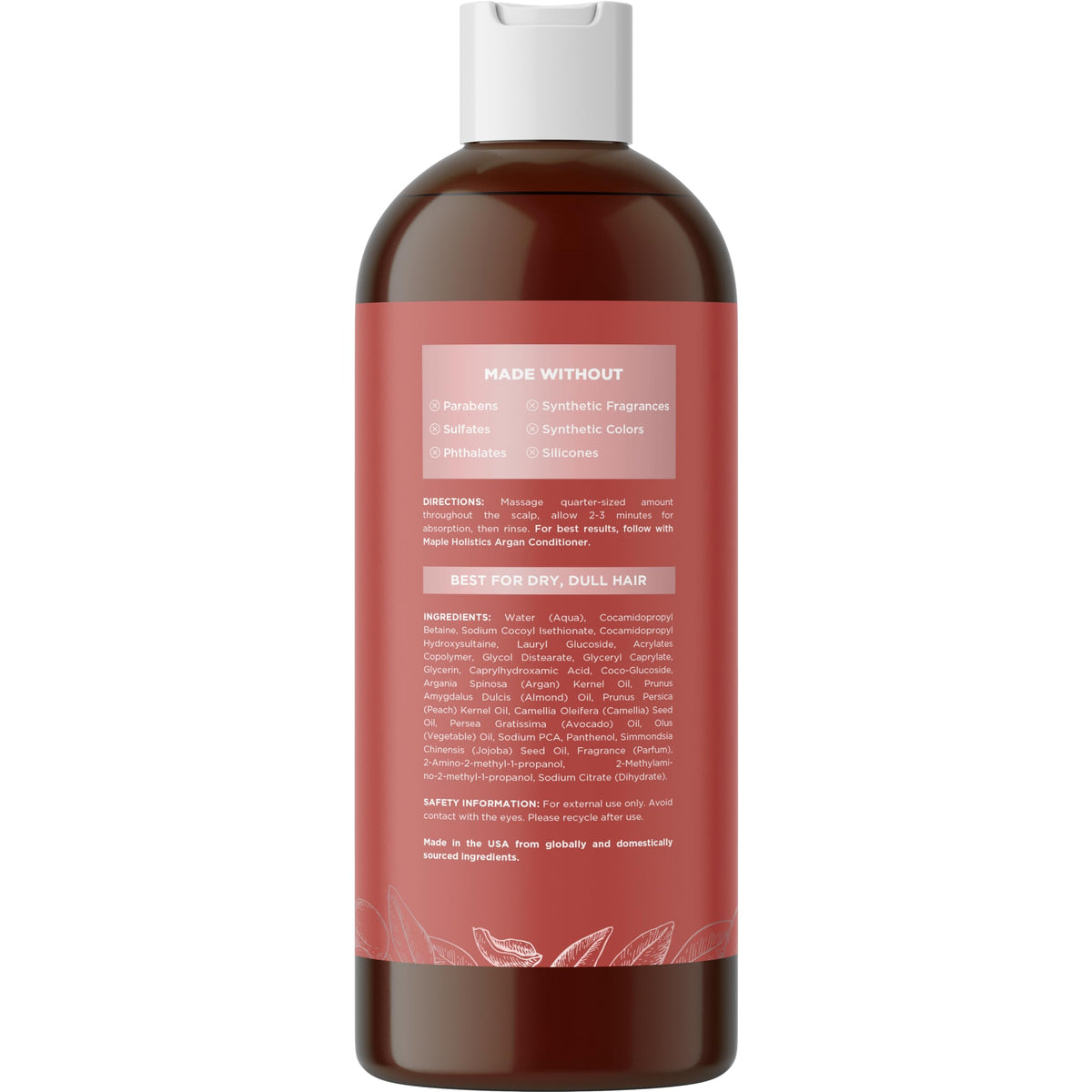Creamy lather from Maple Holistics Argan Oil Shampoo for gentle cleansing.
