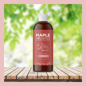 Maple Holistics Argan Oil Shampoo for daily moisture and shine on dry hair.