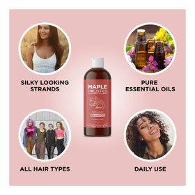 Argan and avocado oils highlighted in Maple Holistics Argan Oil Shampoo for nourished hair.