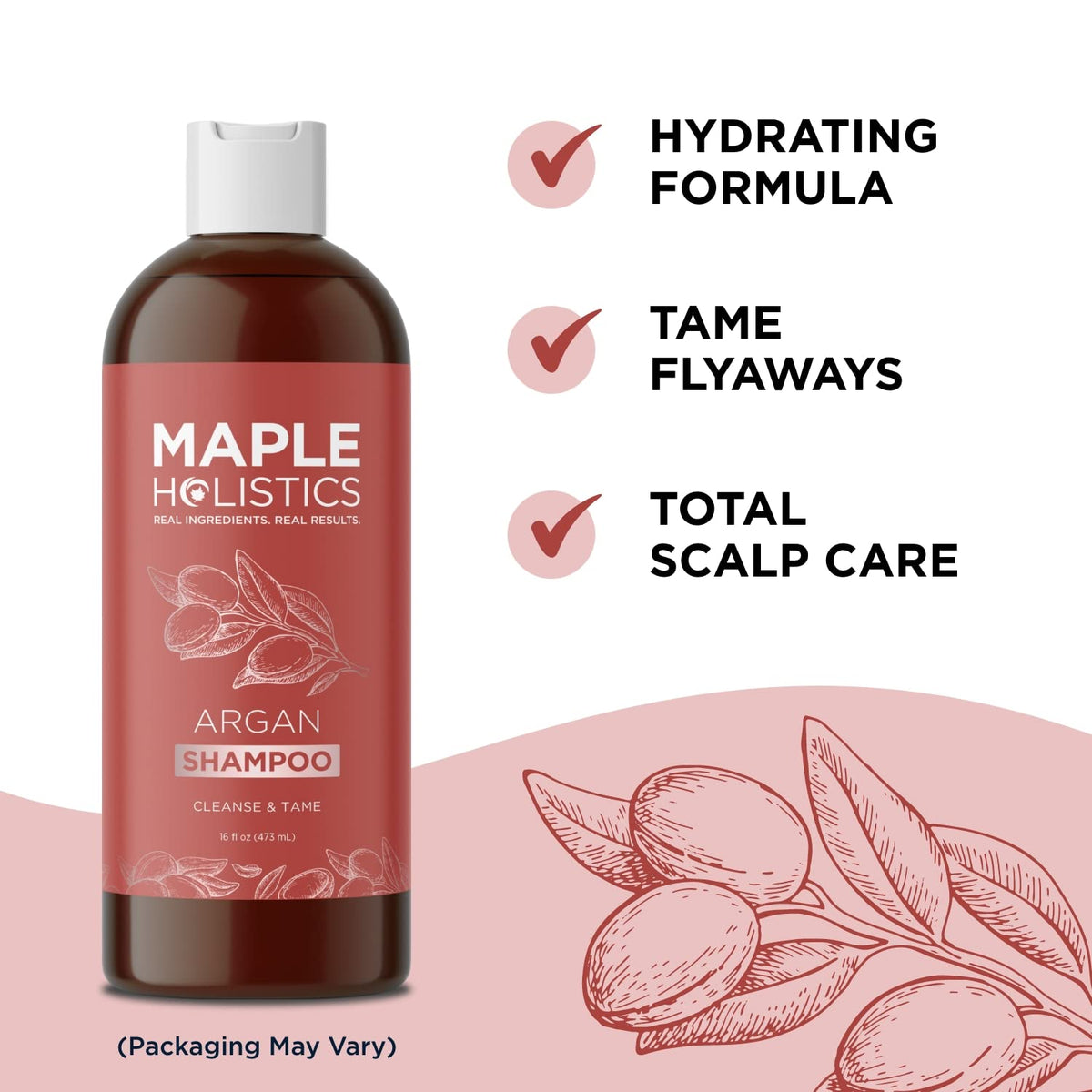Shine and volume visible after using Maple Holistics Argan Oil Shampoo.
