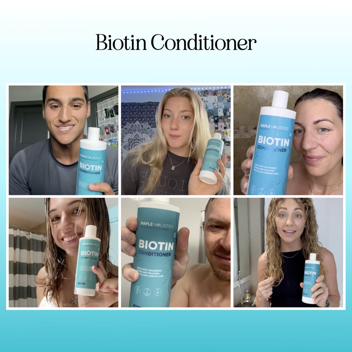 Maple Holistics Biotin Conditioner pump enables easy application.