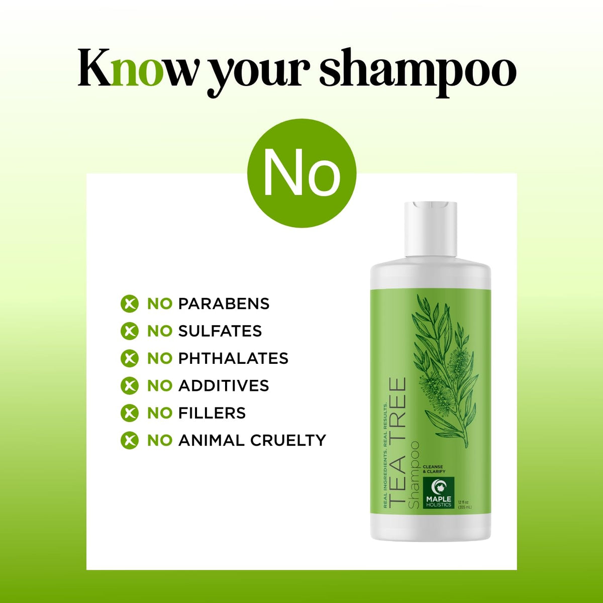 Maple Holistics Clarifying Shampoo bottle with rosemary oil for scalp refreshment