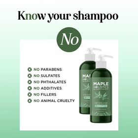 Maple Holistics Degrease foam lather showing cleansing action on hair.