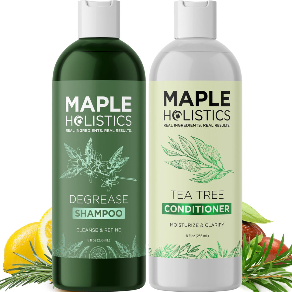 Maple Holistics degrease shampoo bottle for deep cleansing of oily hair