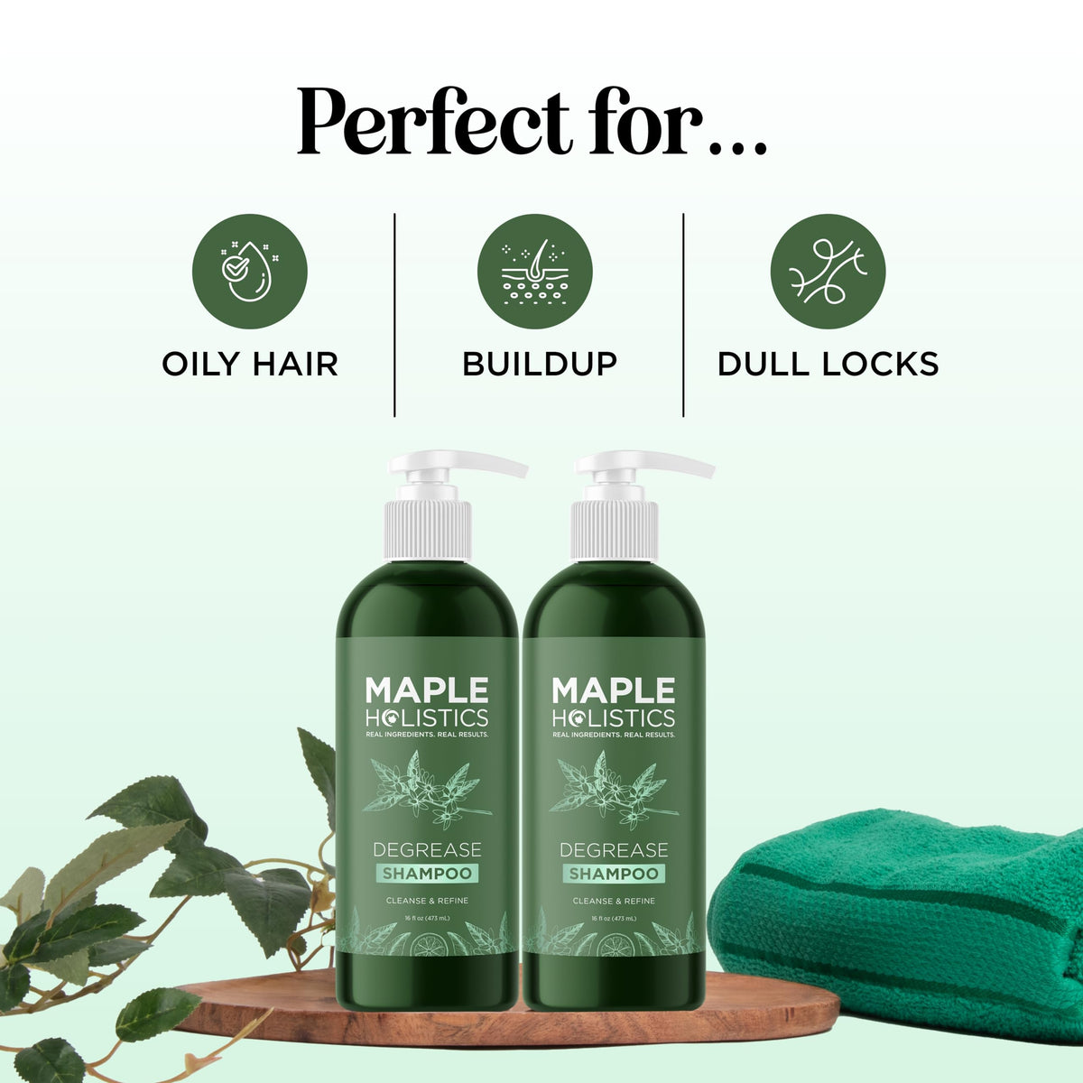 Maple Holistics Degrease vegan sulfate-free bottle for gentle cleansing.