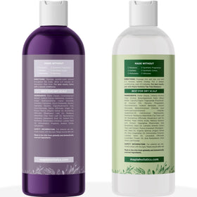 Maple Holistics dry scalp care close-up shows flaky scalp relief.