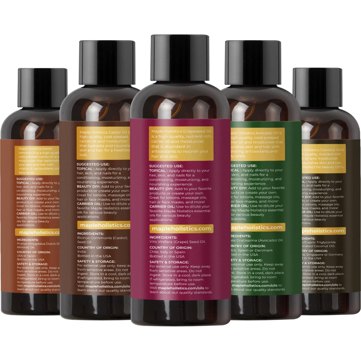 Maple Holistics grapeseed oil bottle rich in antioxidants for glow