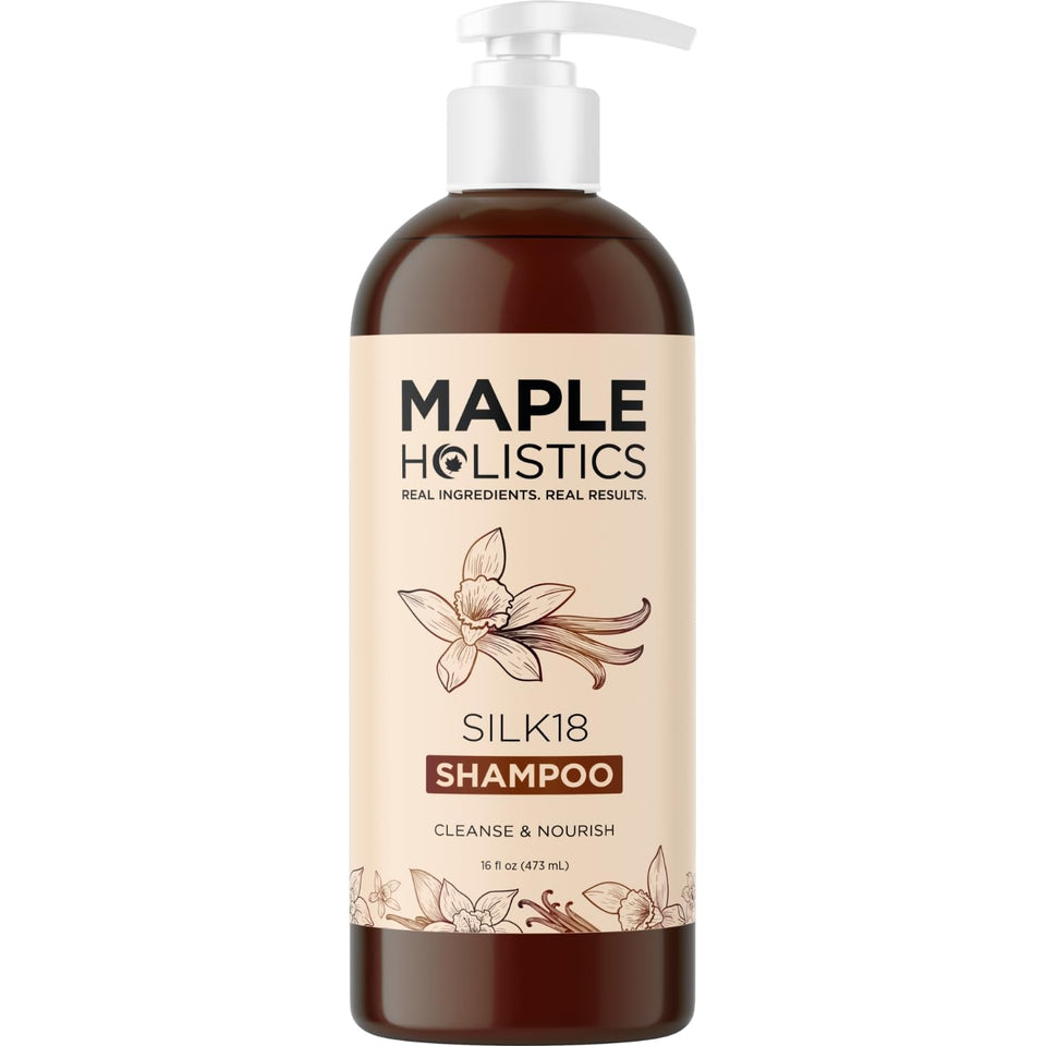 Maple Holistics Moisturizing Shampoo bottle front shows a hydrating formula for dry hair