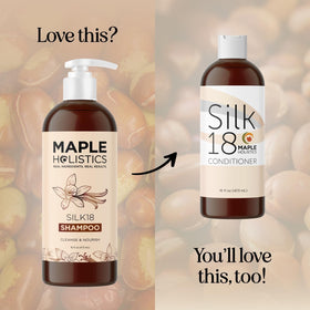 Maple Holistics Moisturizing Shampoo application scene shows hydrating cleansing for dry hair