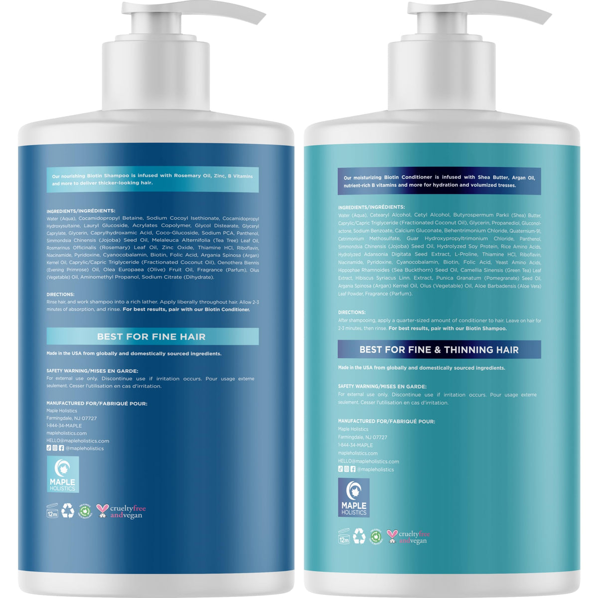 Maple Holistics Rosemary Biotin Conditioner bottle with color-safe label