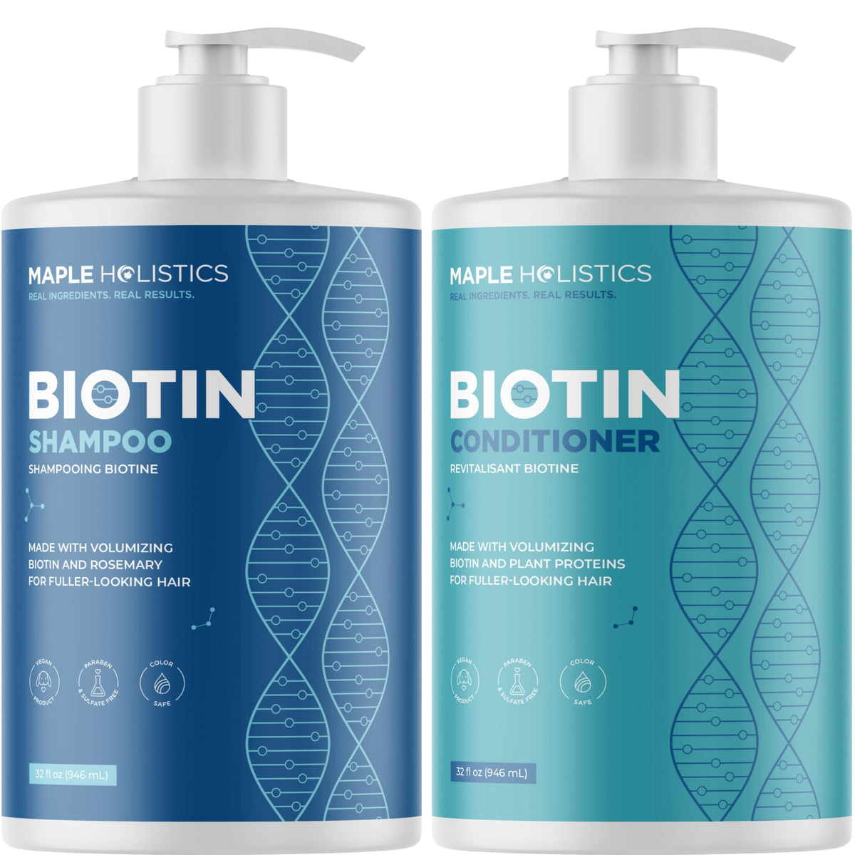 Maple Holistics Rosemary Biotin Shampoo bottle for a gentle cleanse supporting thinning hair