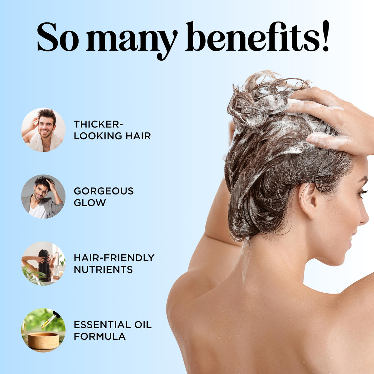 Maple Holistics rosemary biotin shampoo creating a refreshing lather