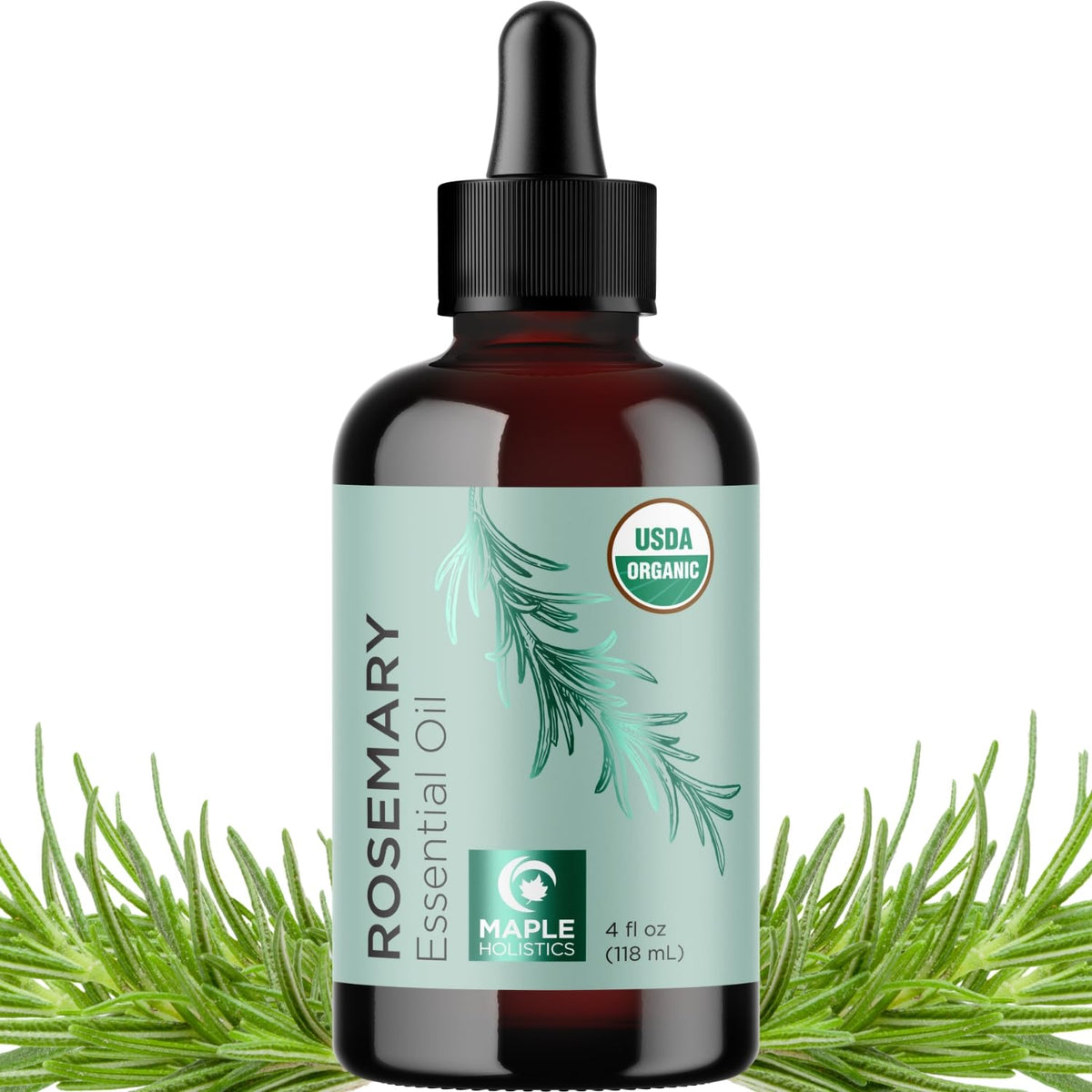Maple Holistics rosemary oil bottle for premium hair care