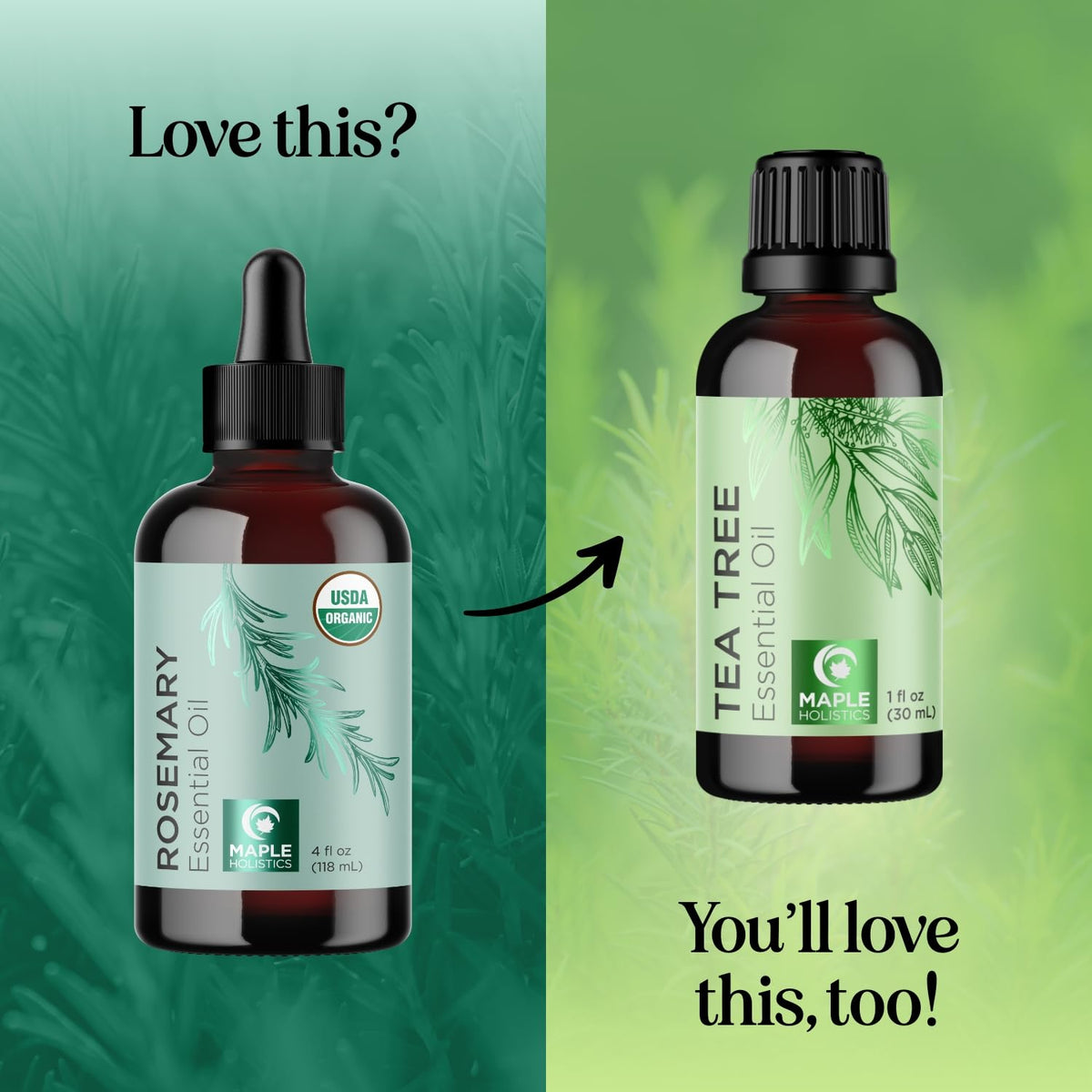 Maple Holistics rosemary oil face application for lightweight skincare