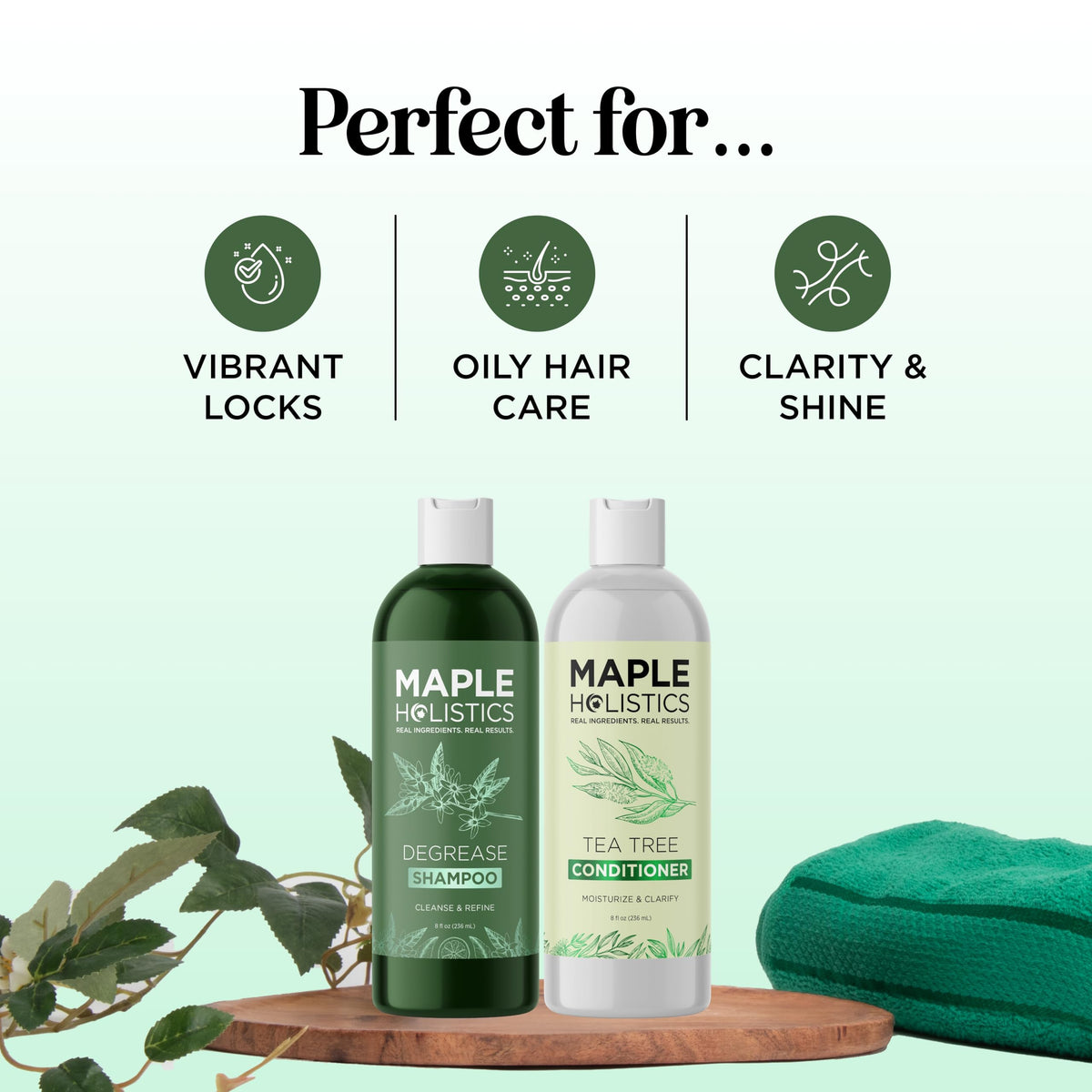 Maple Holistics after-use hair look and feel with natural shine