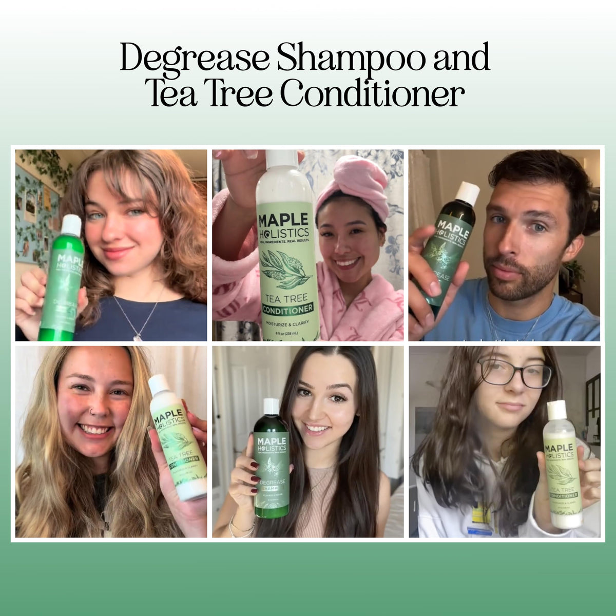 Maple Holistics tea tree conditioner bottle for refreshing scalp care