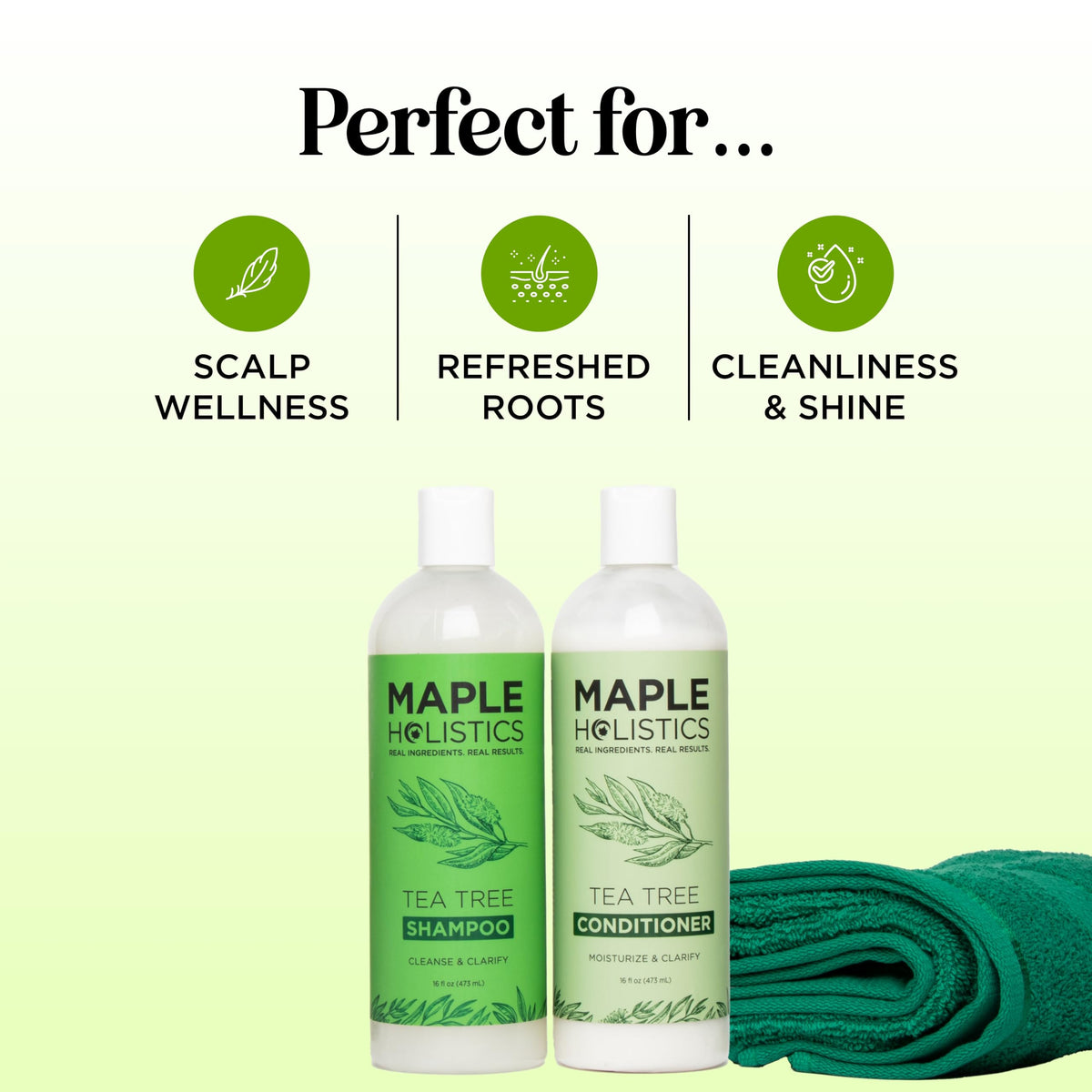 Maple Holistics Tea Tree Conditioner cream highlighting moisture without heaviness.