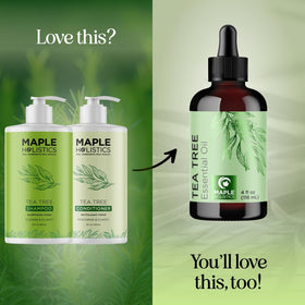 Maple Holistics Tea Tree Conditioner close-up on smooth, nourished strands