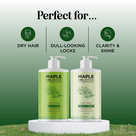 Maple Holistics Tea Tree Conditioner tube for smooth detangling and shine
