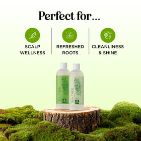 Maple Holistics Tea Tree Conditioner tube demonstrating conditioning for balanced moisture