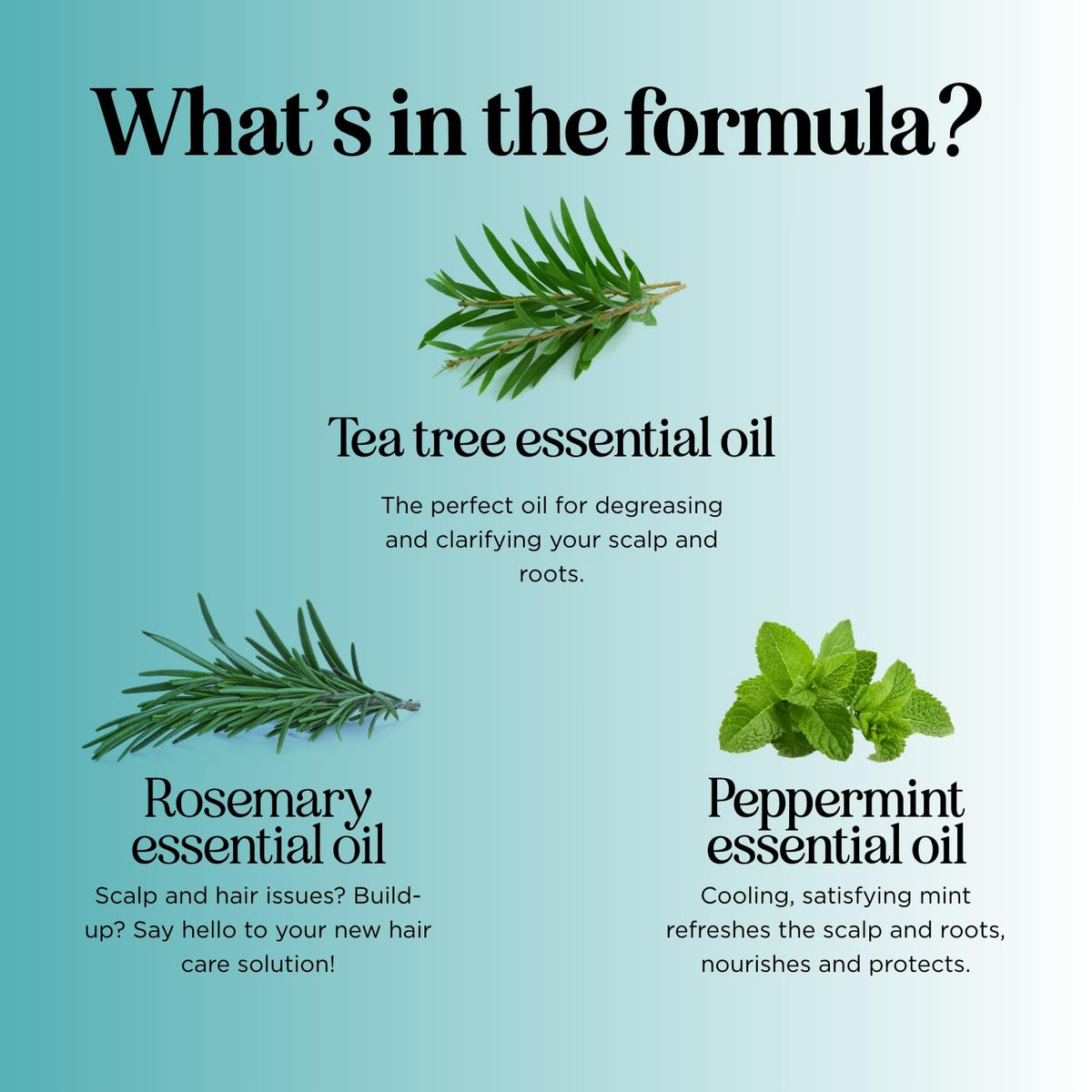 Peppermint oil droplets hint at a cooling sensation.