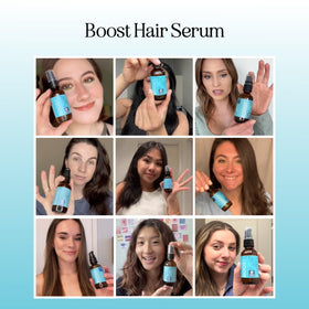 Maple Holistics Volumizing Biotin Hair Serum pump closeup showing easy dispensing