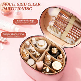 MaqSacion removable divider makeup bag pink enables customized layouts