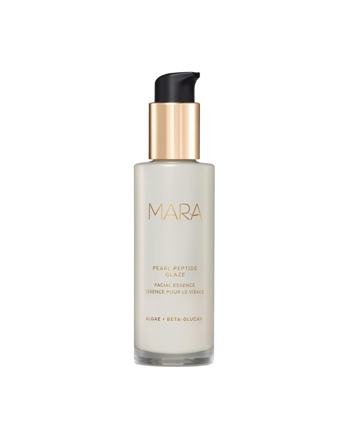 MARA Pearl Peptide Glaze bottle showcases a hydrating, multi-use skin prep.