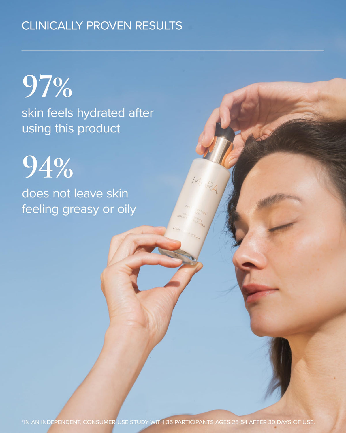 MARA Pearl Peptide Glaze close-up shows smooth, fragrance-free finish.