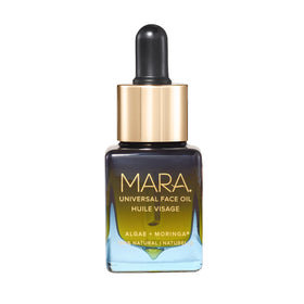 MARA Universal Face Oil bottle closeup showing a hydrating formula for all skin types.
