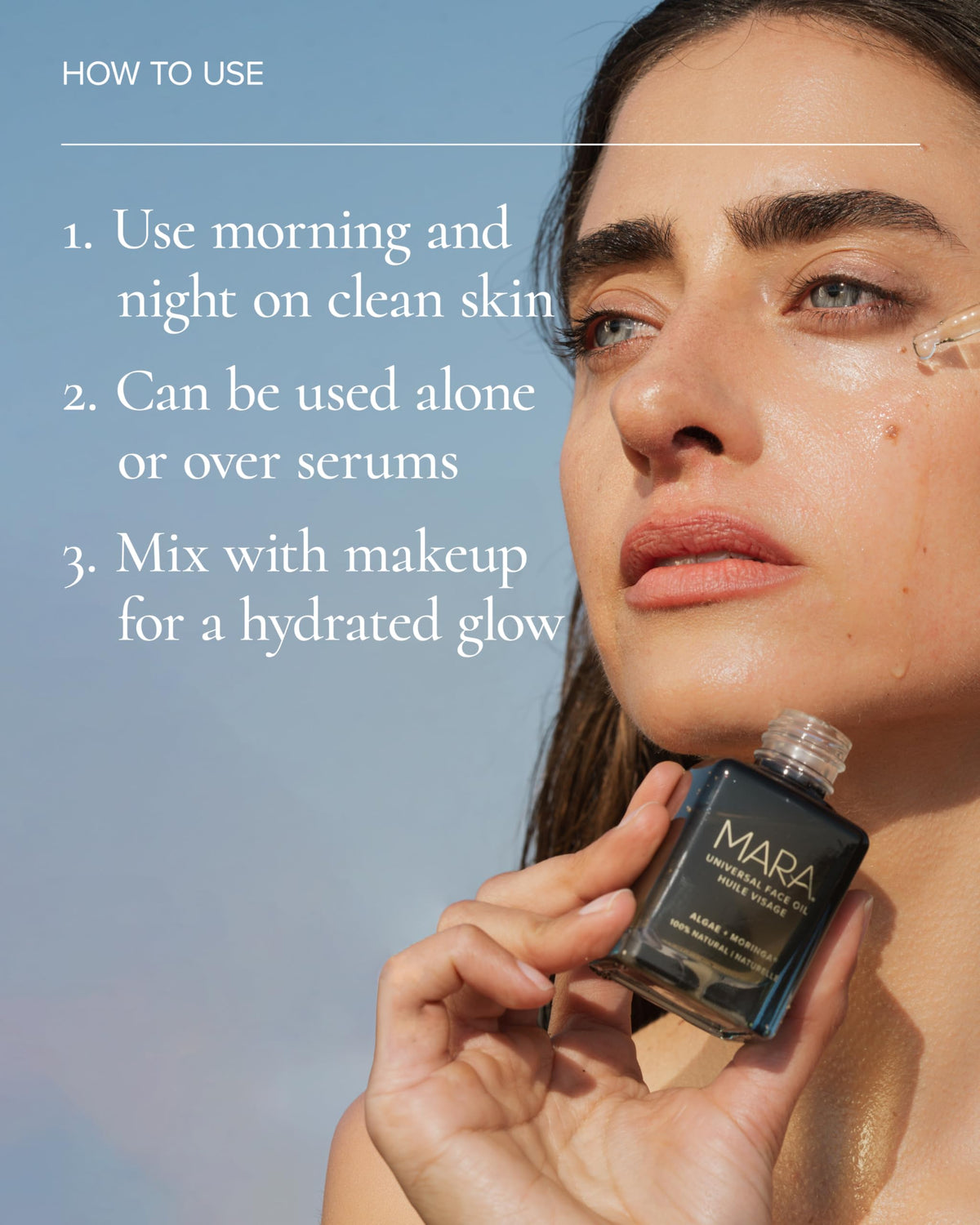 MARA Universal Face Oil vanity scene suggesting daily use
