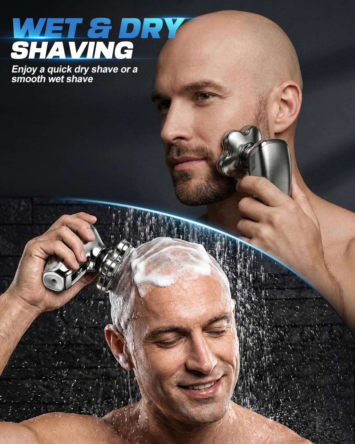 Maraiss shaver’s LED display and Type-C charging indicator in view