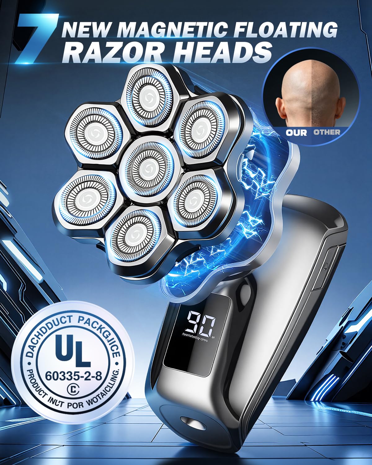 Maraiss shaver showing magnetic detachable blade for easy maintenance