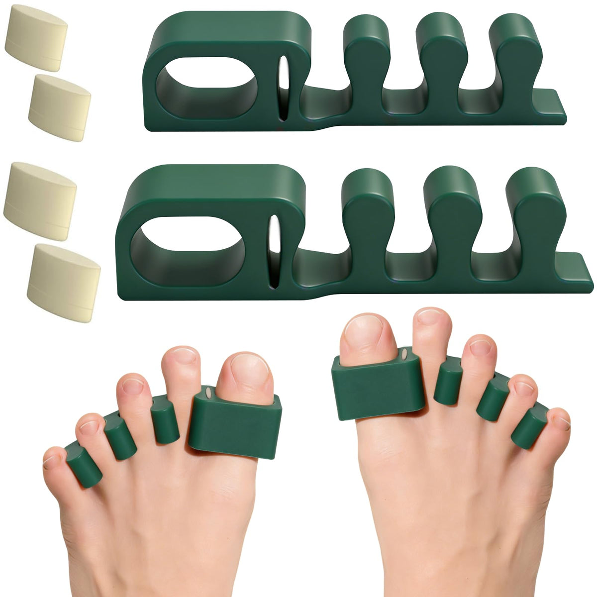 Marbe Adjustable Toe Separators close-up showing soft gel material for gentle toe alignment.