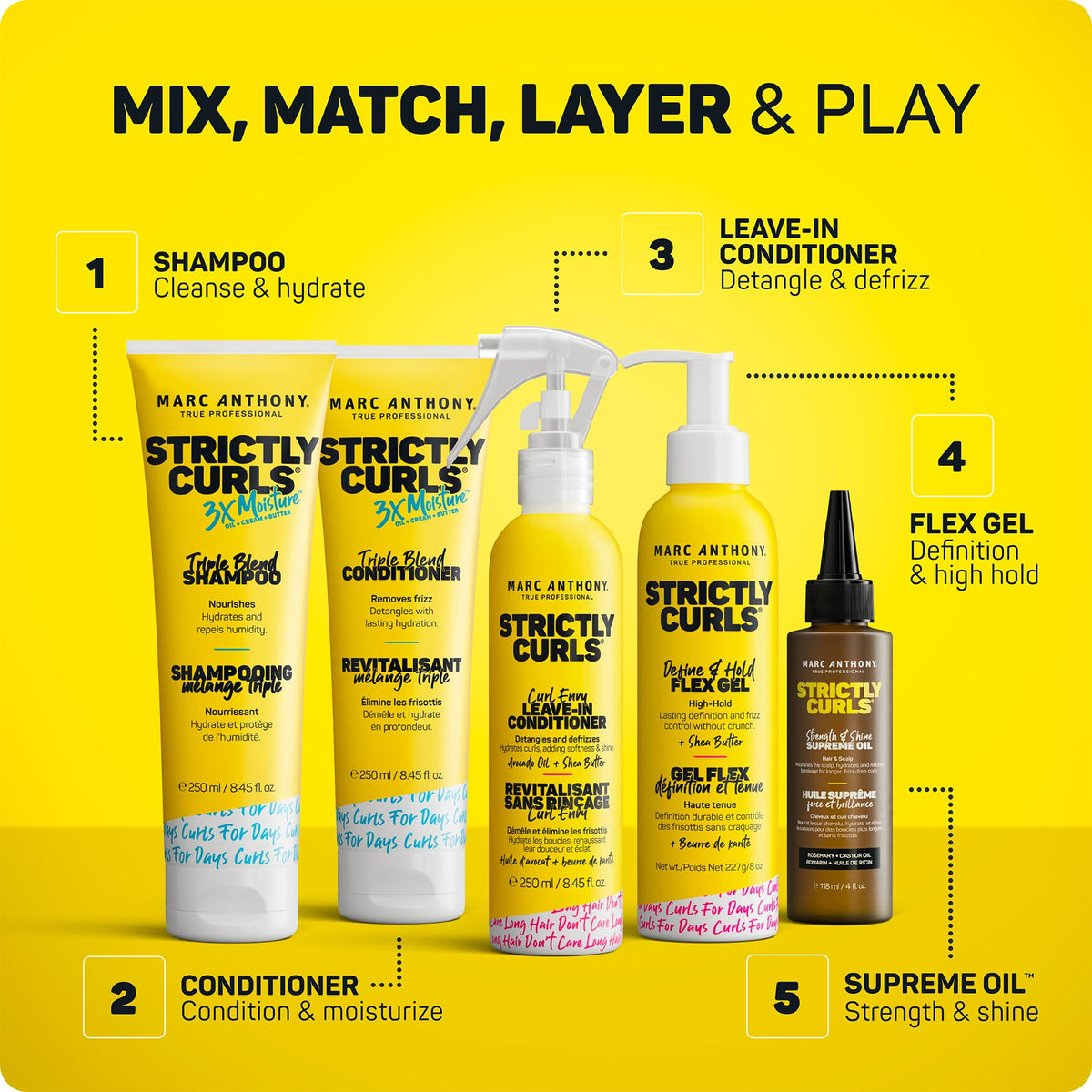 Two-pack convenience for consistent styling with Marc Anthony Strictly Curls Flex Gel.