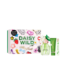 Marc Jacobs Daisy Wild EDP bottle on a vanity for a fresh floral vibe
