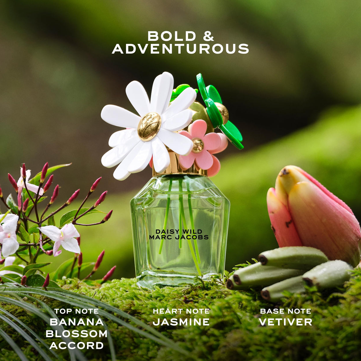Marc Jacobs Daisy Wild fragrance drift enhances outdoor moments with a light bloom.