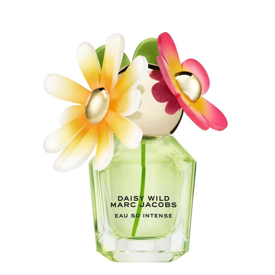 Marc Jacobs Daisy Wild Intense bottle front showing vibrant floral notes for daily elegance.