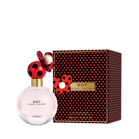 Marc Jacobs Dot on a vanity display, boutique fragrance vibes.