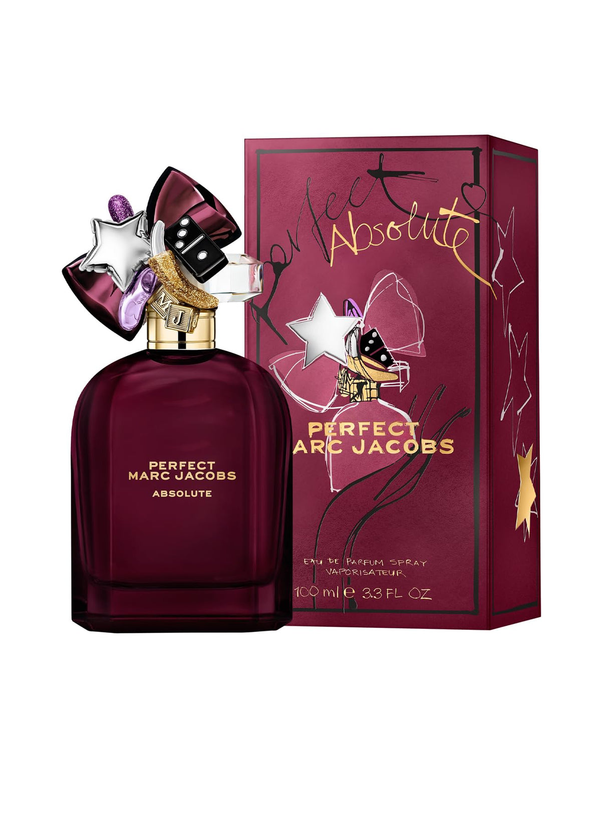 Marc Jacobs Perfect Absolute spray bottle with jasmine absolu accent for radiant daily elegance.