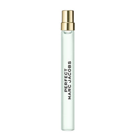 Marc Jacobs Perfect Eau de Toilette travel spray bottle for on the go freshness.