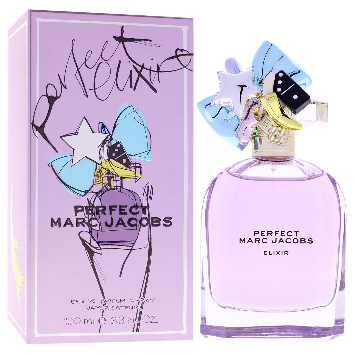 Marc Jacobs Perfect Elixir base notes vanilla bean for smooth, lasting sweetness